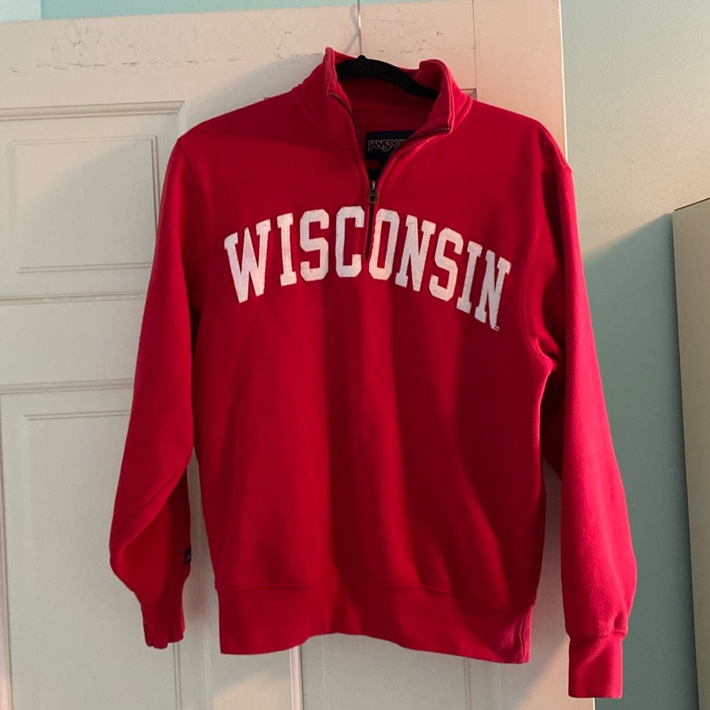 1/4 Zip Sweatshirt University of Wisconsin Madison Jansport